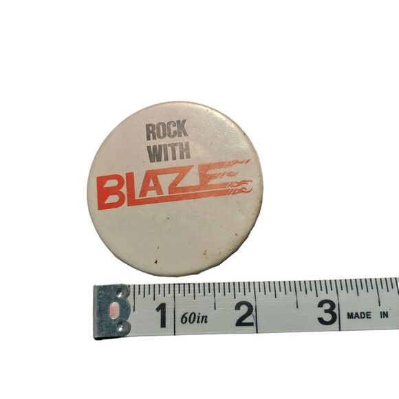 Vintage Rock With Blaze Button Pin - Picture 3 of 3
